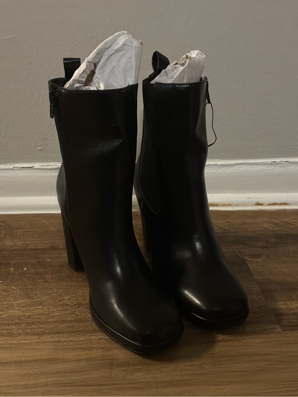 Sleek Black High-Heel Ankle Booties